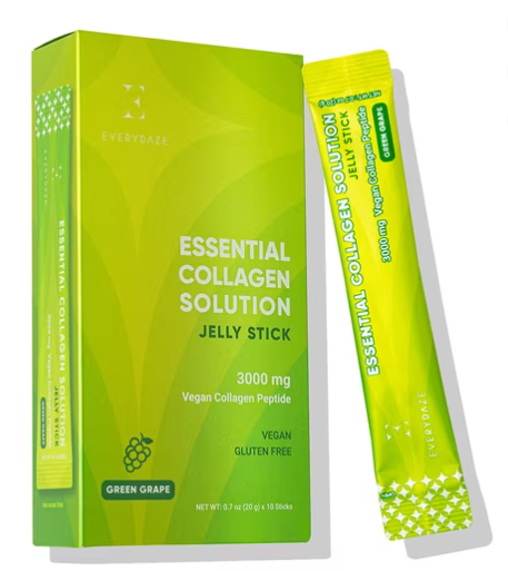 [EVERYDAZE] Everydaze Collagen Green Grape Jelly Box 10 Sticks 0.7 Oz