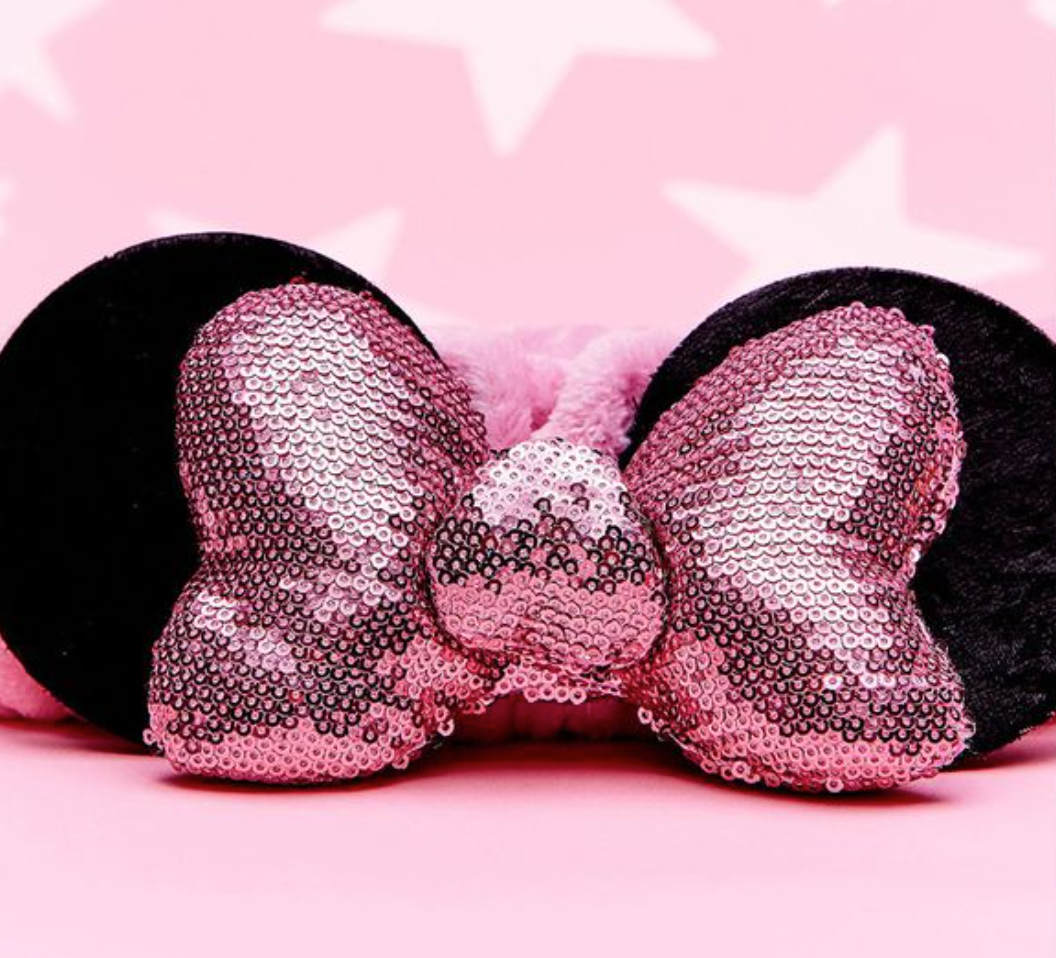 [The Crème Shop] X Disney Sequin Bow Spa Headband (Pink)