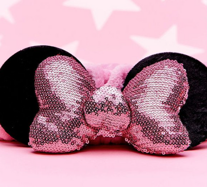 [The Crème Shop] X Disney Sequin Bow Spa Headband (Pink)