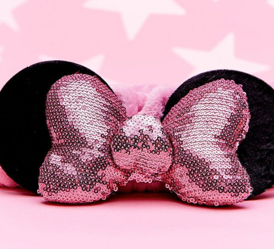 [The Crème Shop] X Disney Sequin Bow Spa Headband (Pink)