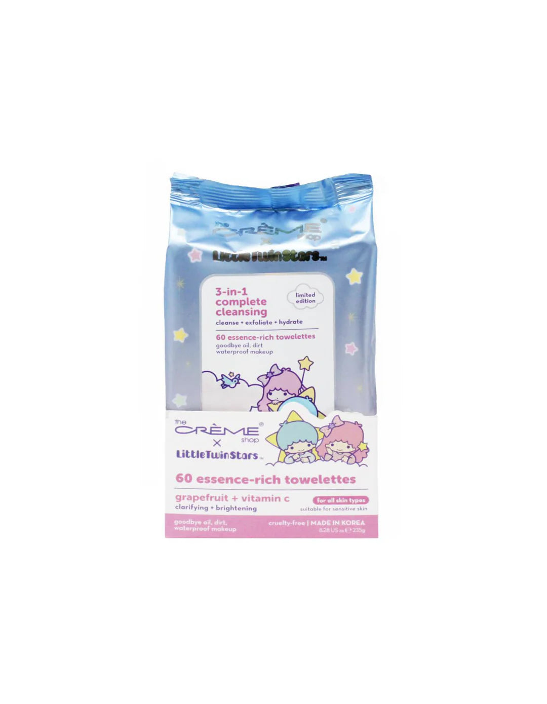 [The Crème Shop] X Little Twin Stars 3-IN-1 Complete Cleansing Towelettes 60PC