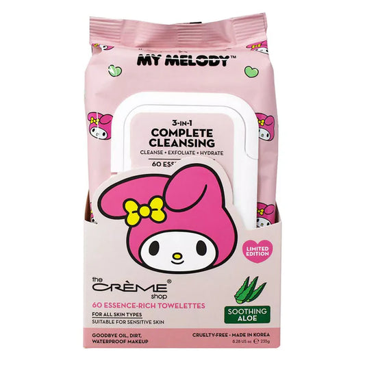 [The Crème Shop] X My Melody 3 Iin 1 Complete Cleansing 60 Essence-Rice Towelettes Aloe