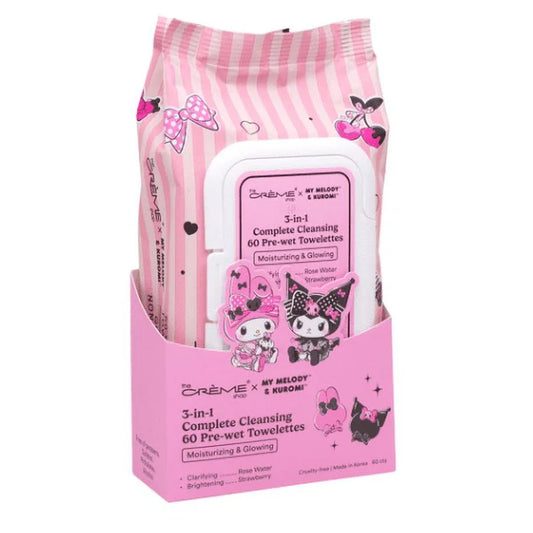 [The Crème Shop] X My Melody and Kuromi 3 In 1 Complete Cleansing 60 Pre-Wet Towelettes