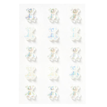 White Teddy Bear Gem Sticker