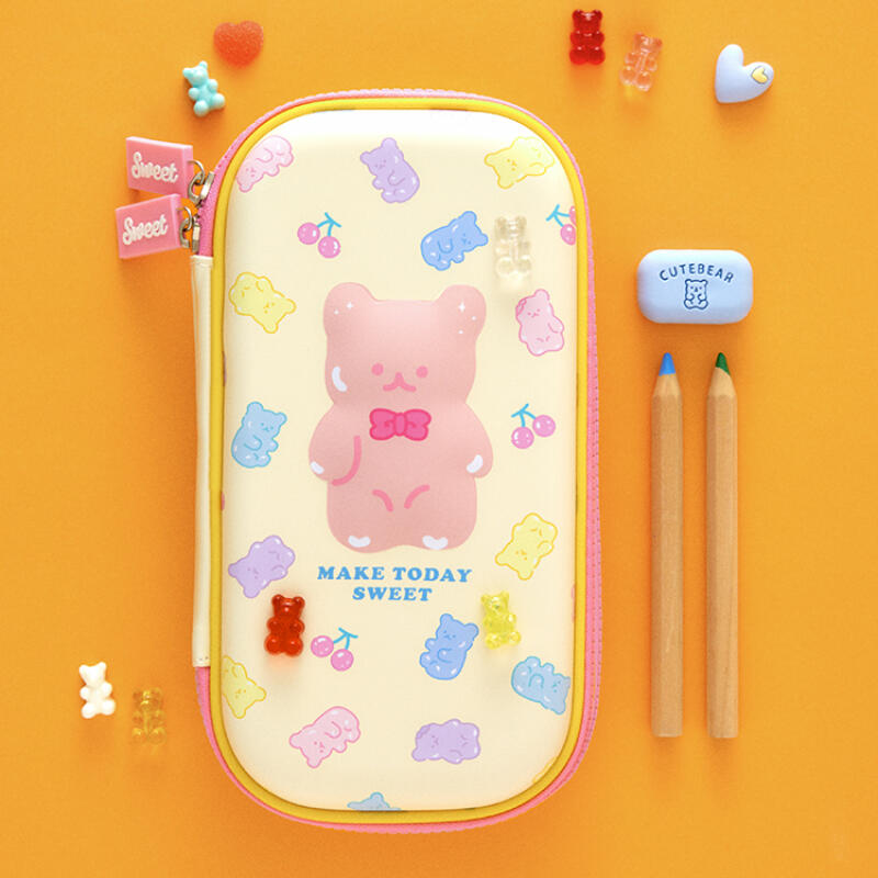 Yellow Jelly Bear Single-Layer Multi Pouch