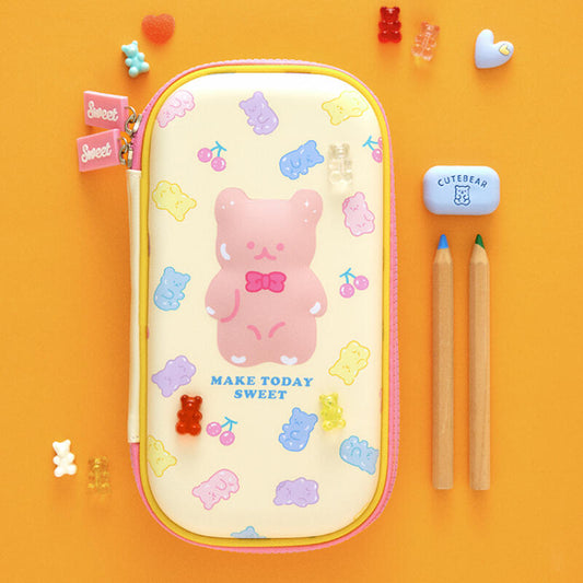 Yellow Jelly Bear Single-Layer Multi Pouch