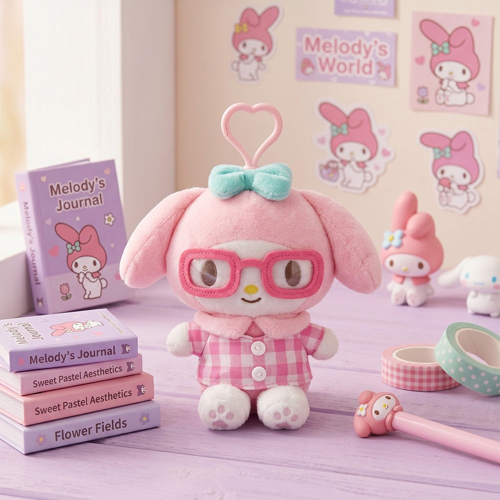 My Melody Heart Nerdy Glasses Keychain