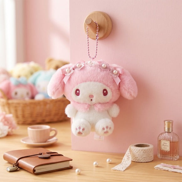 My Melody Pearl Ribbon Keychain