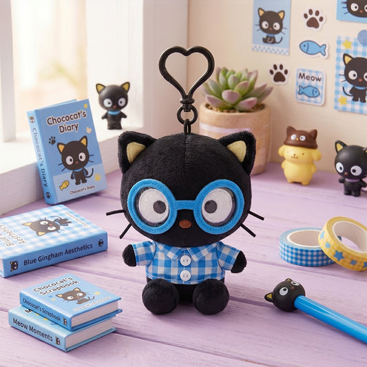 Chcocat Heart Nerdy Glasses Keychain